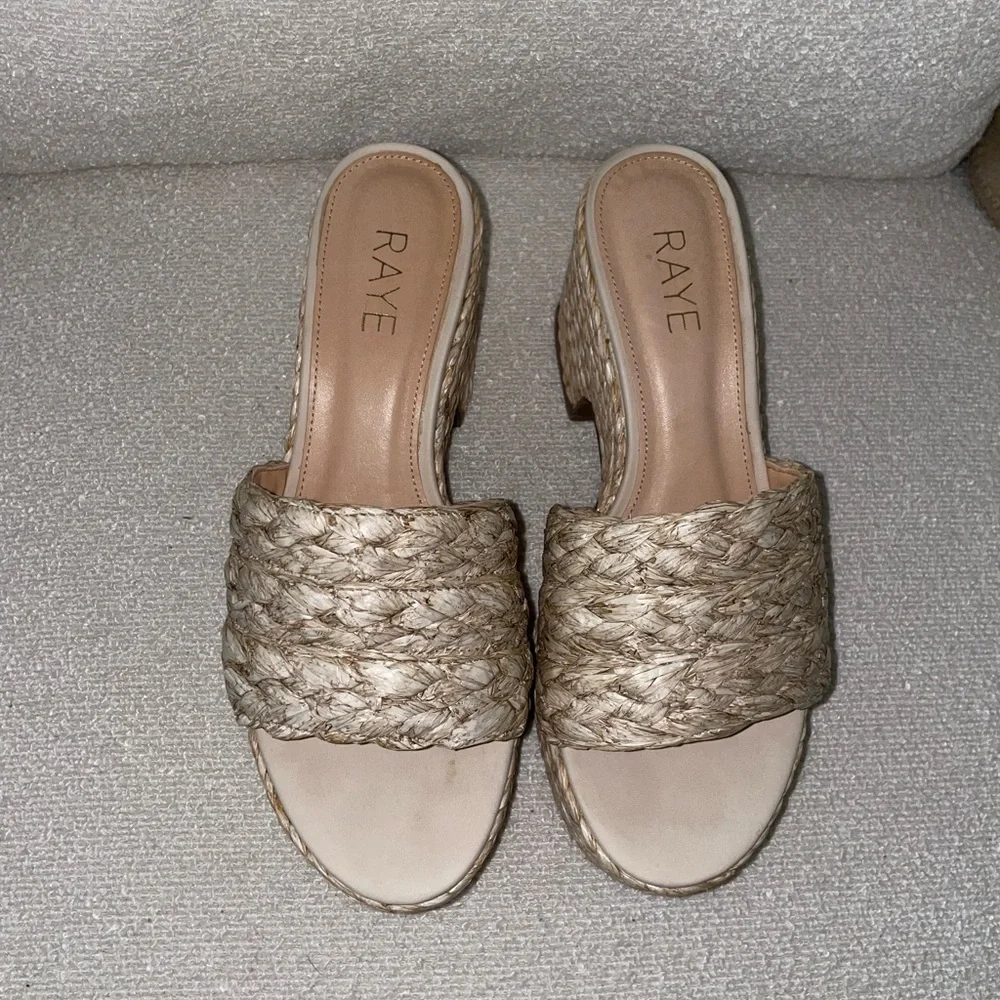 Revolve Raye‎ Gable Wedge Raffia Platform Sandal
